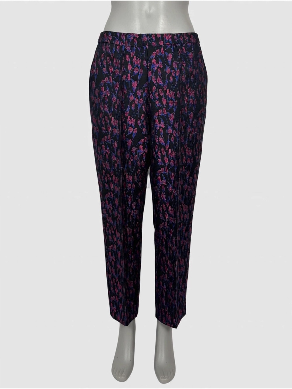 Women's Black Floral Tapered Pants